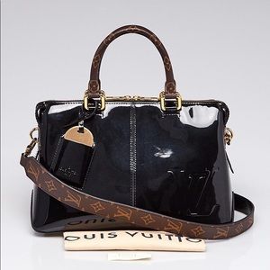 LOUIS VUITTON Black Vernis Leather Miroir Tote Bag